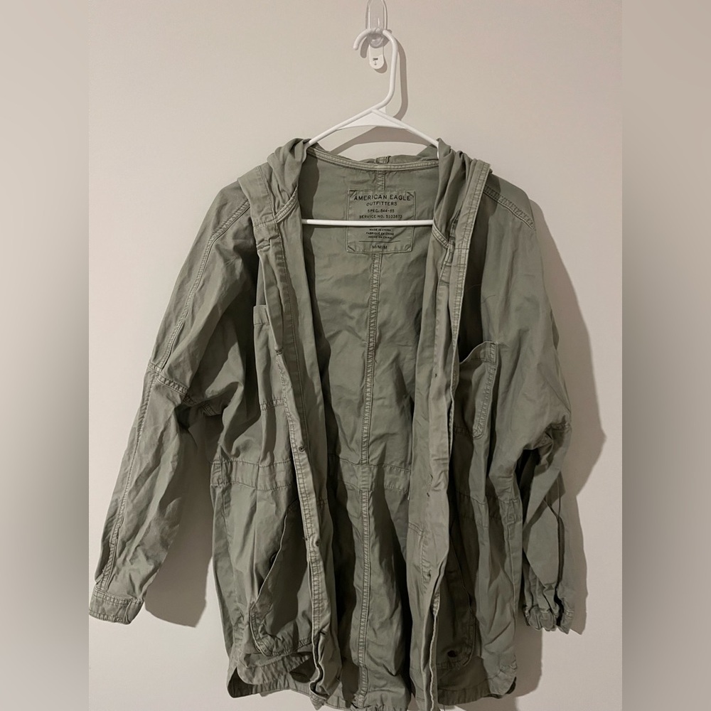 AMERICAN EAGLE - Green Hooded Jacket - Size Medium